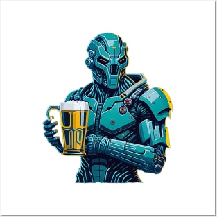 CYBORG AND BEER Posters and Art